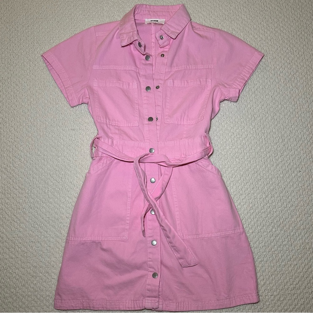Cotton On Pink Button Up Mini Dress
